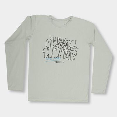 Boys' Light Sage Green Round Neck Casual T-Shirt