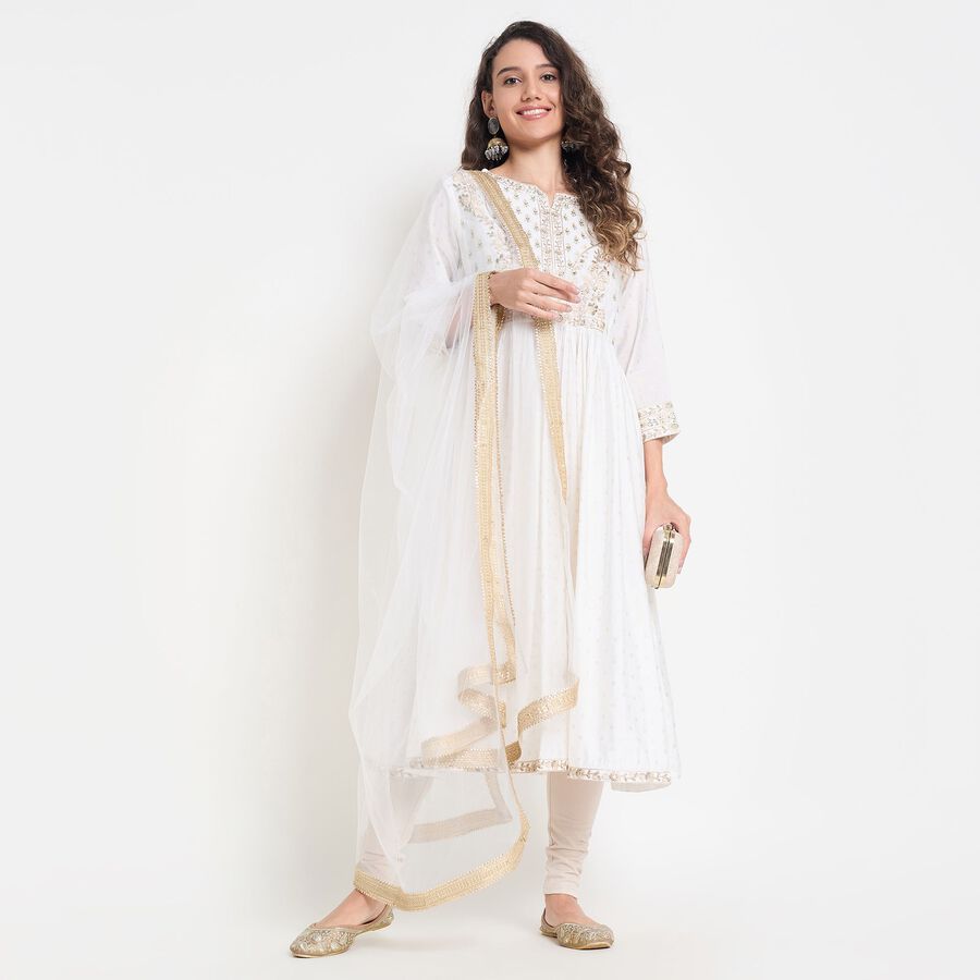 Ladies' Ethnic Set, Off White, large image number null