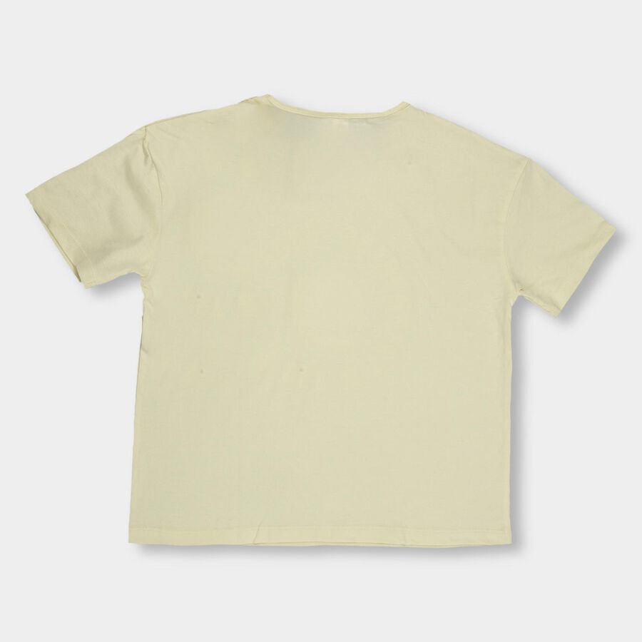 Girls' 100% Cotton T-Shirt , पीला, large