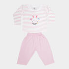 Infants Cotton Solid Night Suit, Pink, small image number null