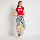 Ladies' 100% Cotton Crop  Top, लाल, small