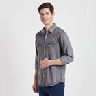 100% Cotton Solid Casual Shirt, Dark Grey, small image number null
