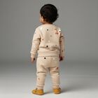 Infants Beige Printed Baba Suit, Beige, small image number null