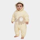Infants' Yellow Hooded Elephant Appliqué Baba Suit, पीला, small image number null