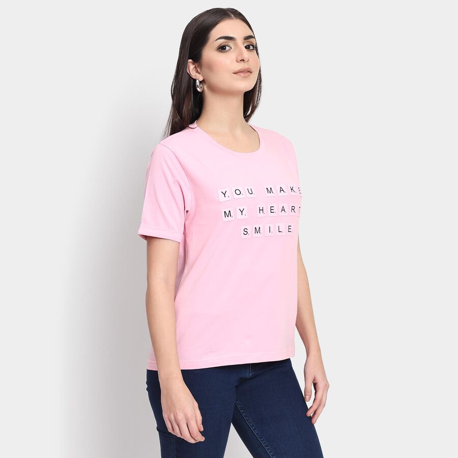 Ladies' Round Neck T-Shirt , Light Pink, large image number null