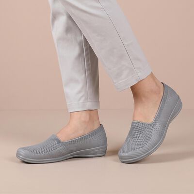 Women's Grey Slip-On Casual Shoes