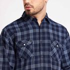 Cotton Checks Casual Shirt, Dark Blue, small image number null