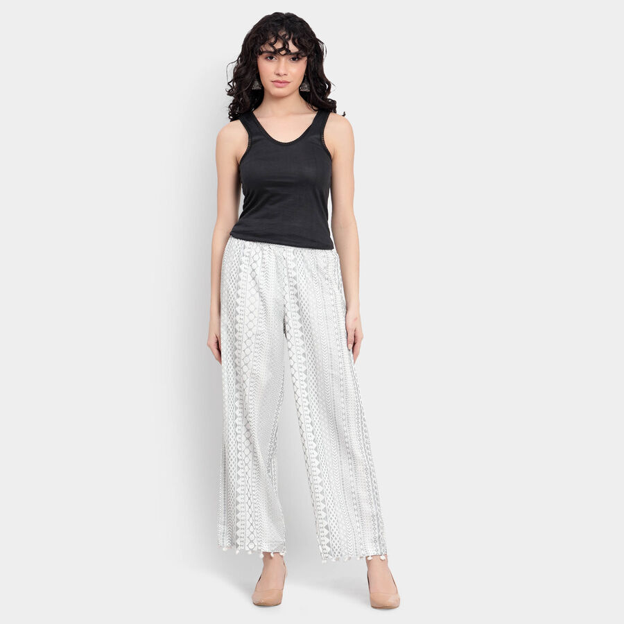 Printed Palazzo, Off White, large image number null