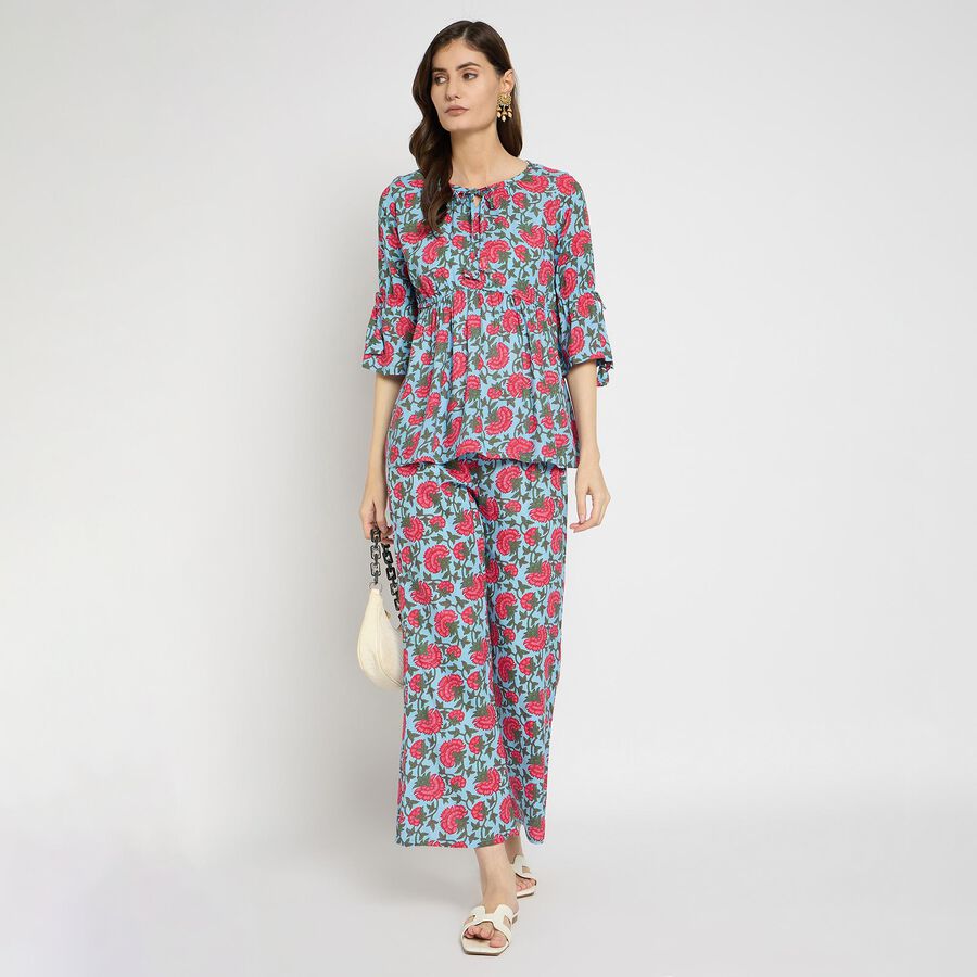Ladies' Ethnic Set , मध्यम नीला, large image number null
