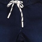 Boys' Deep Navy Jogger Fit Elastic Waist Jeans, गहरा नीला, small image number null