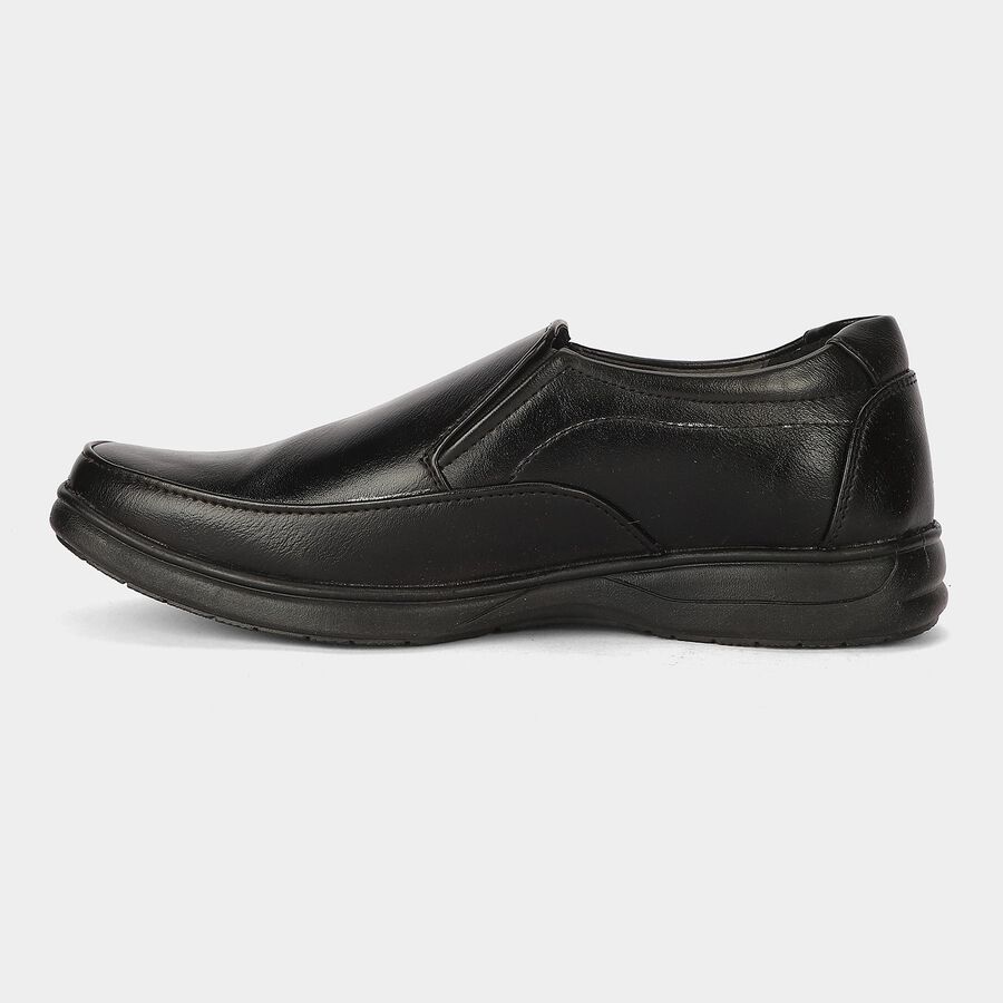 Men's Black Slip-On Loafer Formal Shoes, Black, large