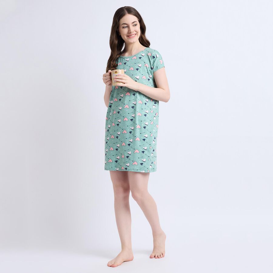 Ladies' Nighty , हल्का हरा, large image number null