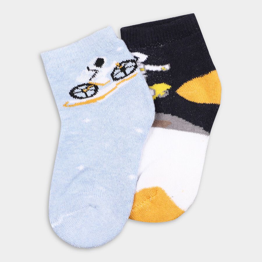 Boys' Socks (Pack of 2), White, large