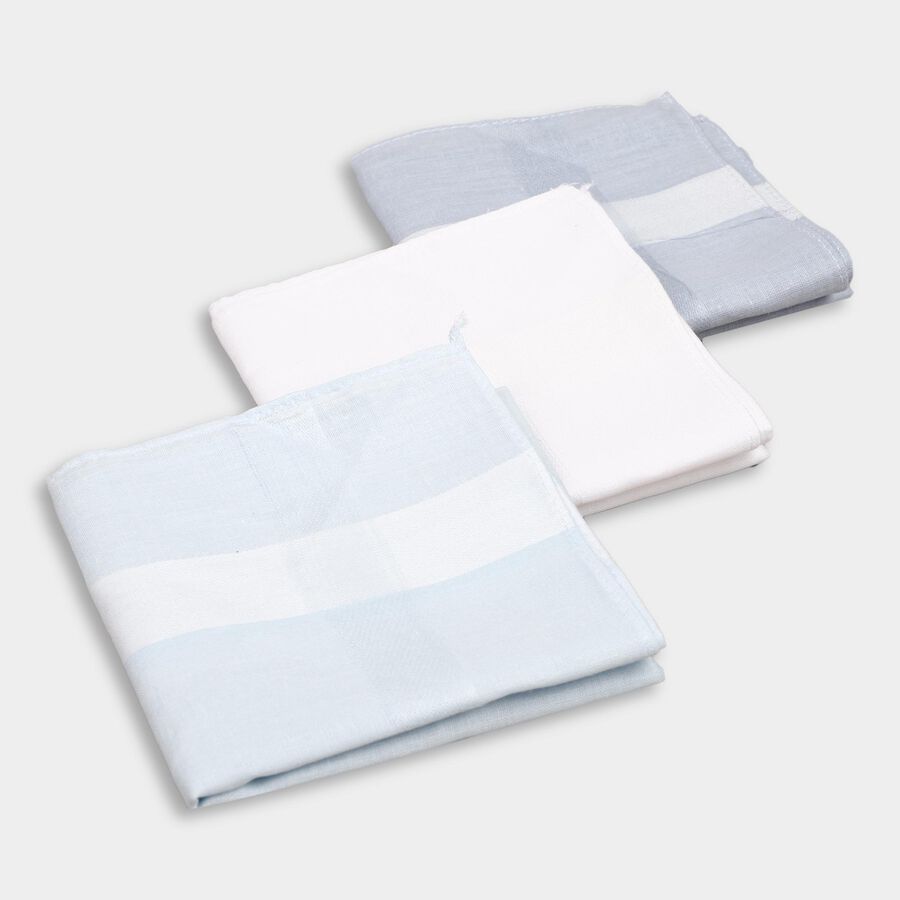 Men's 100% Cotton Hanky, गहरा ग्रे, large