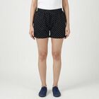Women's Black Cotton Minimalist Shorts, Black, small
