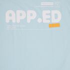 Boys' Light Powder Blue Round Neck Casual T-Shirt, Light Blue, small