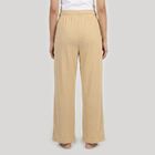 Women's Beige Regular Fit Solid Pyjama, गहरा पीला, small