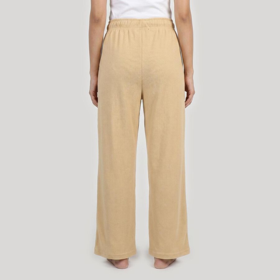 Women's Beige Regular Fit Solid Pyjama, गहरा पीला, large