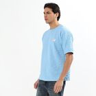 Men's Light Blue Crew Neck Athleisure T-Shirt, Light Blue, small