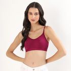 Women's Deep Magenta Wire-Free Casual Bra, Wine, small