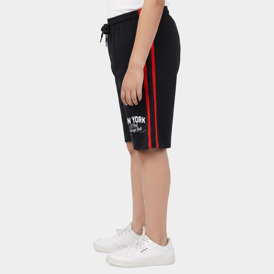 Boys Navy Blue Regular Fit Casual Bermuda Shorts, Navy Blue, large