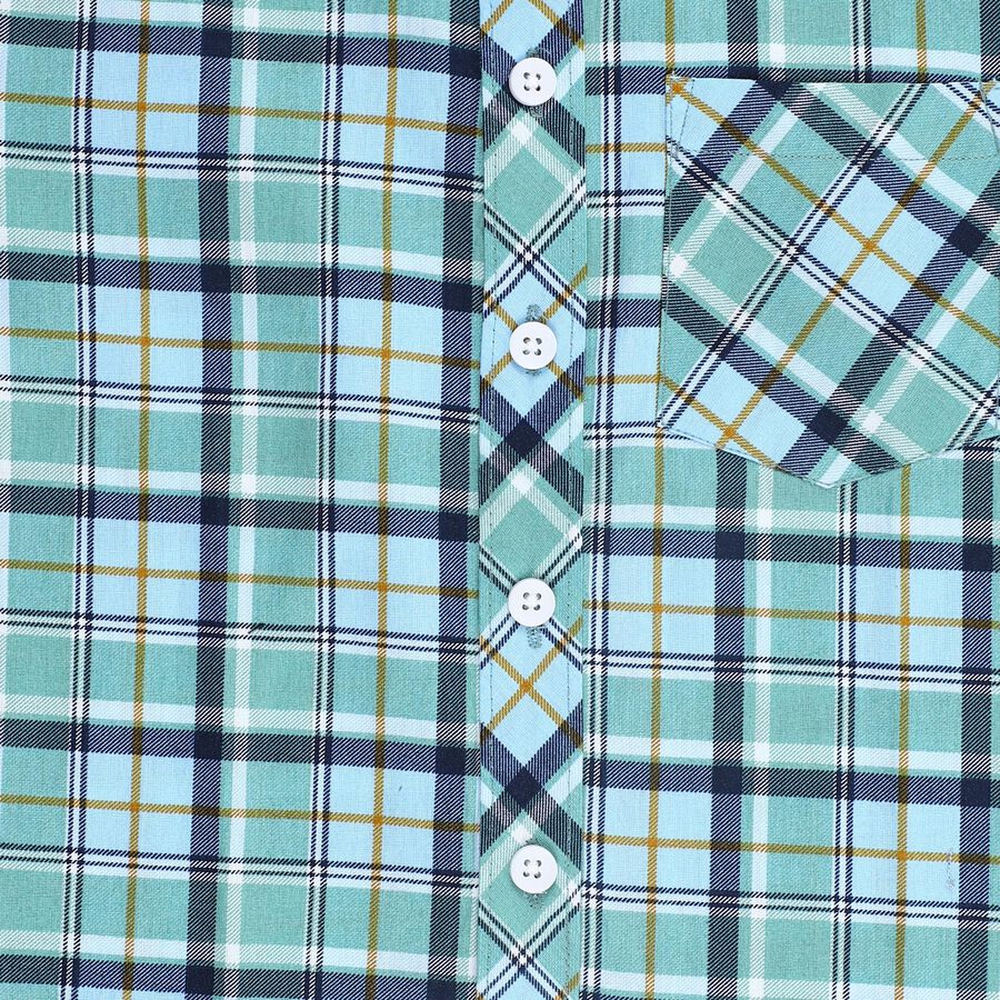 Boys Light Green Cotton Half Sleeve Classic Casual Shirt, Light Green, large image number null