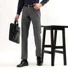 Men's Slim Fit Formal Trousers, हल्का ग्रे, small image number null