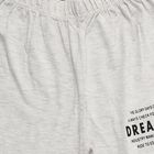 Boys' Ecru Melange Regular Fit Solid Pyjama, एक्रू मिश्रित, small