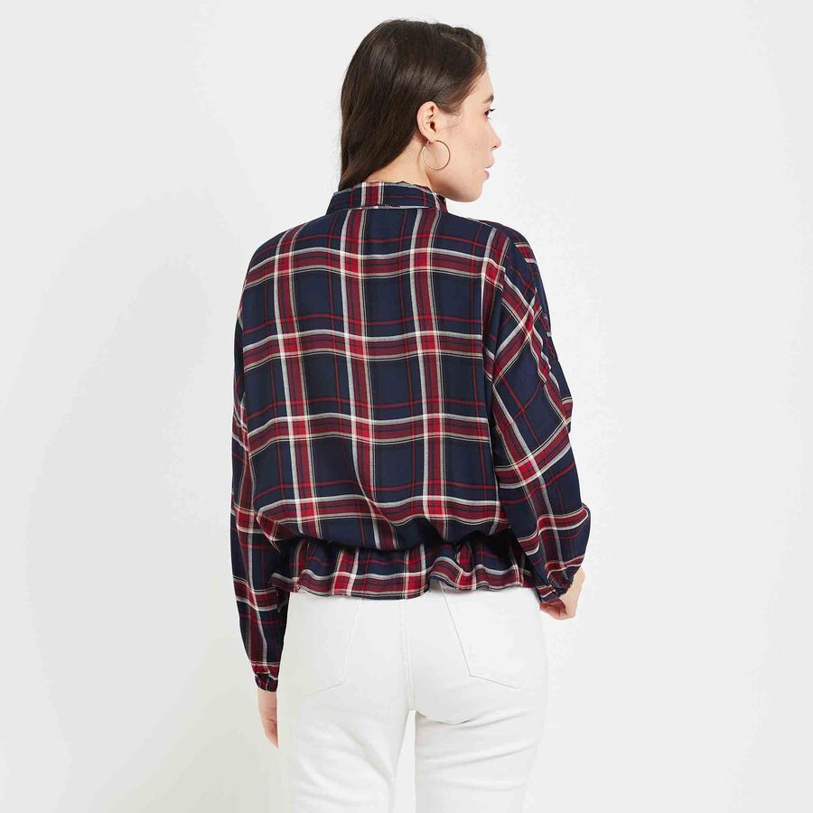 Checked Shirt, Navy Blue, large image number null