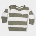 Infants' Muted Olive Green Crew Neck Casual Pullover, ओलिव, small image number null