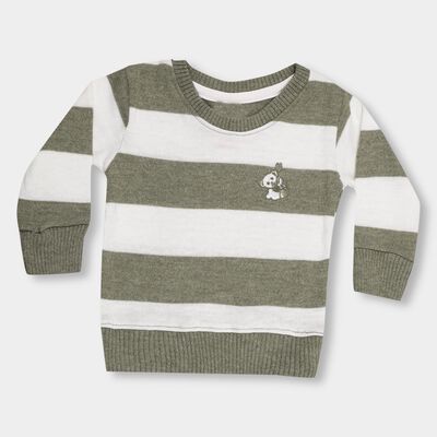 Infants' Muted Olive Green Crew Neck Casual Pullover
