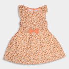 Girls' 100% Cotton Frock , Peach, small image number null