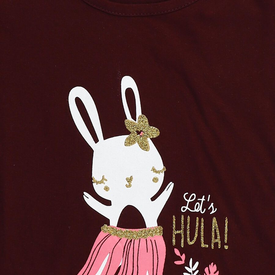 Girls' T-Shirt, वाइन, large