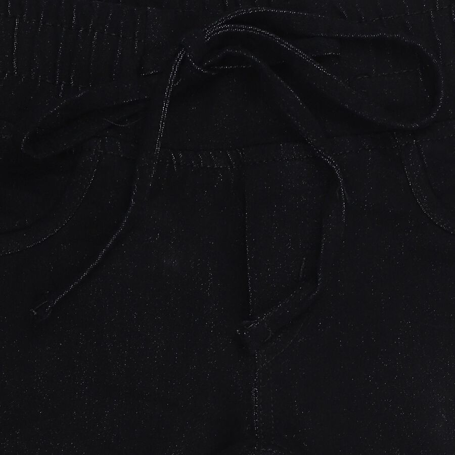 Girls Black Relaxed Fit Cargo Jogger Jeans, काला, large