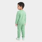 Boys Mint Green Round Neck Graphic Print Baba Suit, हल्का हरा, small