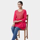 Women's Fuchsia Round Neck Solid Kurti, Fuchsia, small