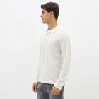 Men's Rich Eggshell White Polo Neck Classic T-Shirt, White, small image number null
