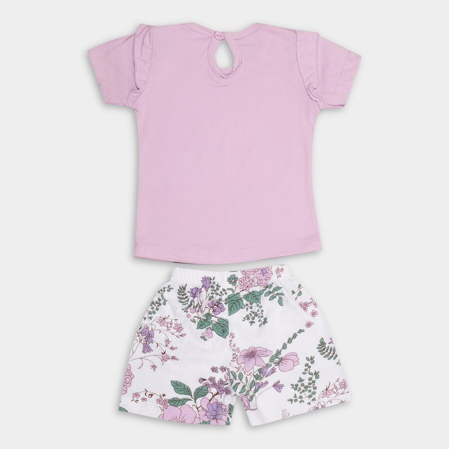 Infant Girls' 100% Cotton Short Set, Lilac, large image number null