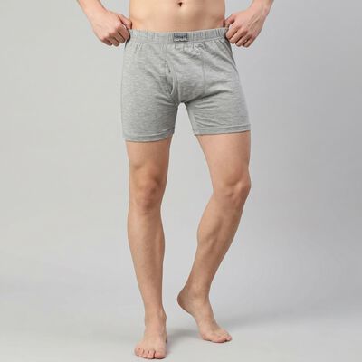 Men's Grey Regular Fit Solid Trunks