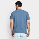 Men's Round Neck Half Sleeves T-Shirt , मध्यम नीला, small image number null