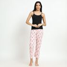Ladies' Soft Pink Printed Cotton Blend Full-Length Pyjama, Light Pink, small image number null
