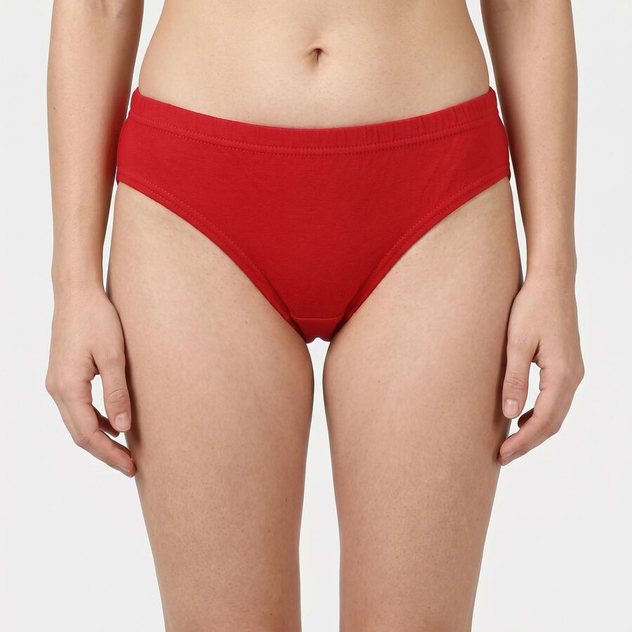 Women's Red Regular Fit Solid Panty, मरून, large