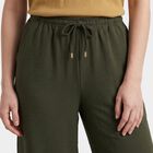 Women's Olive Green Wide Leg Drawstring Track Pants, Olive, small