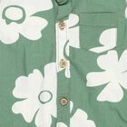 Infants' Olive Cotton Collared Floral Baba Suit, Olive, small