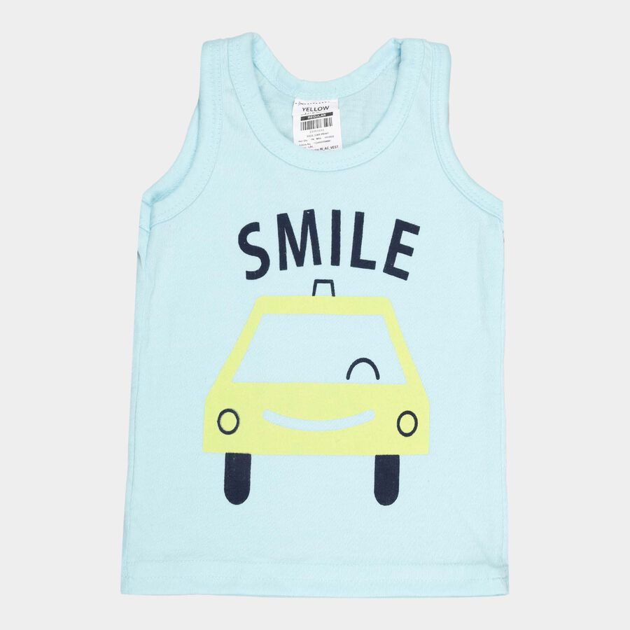 Infants Solid Vest, Light Blue, large image number null