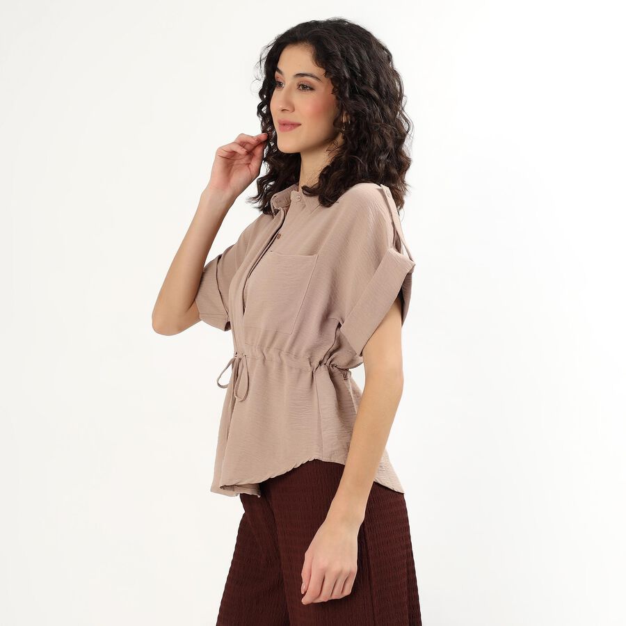 Women's Muted Beige Classic Shirt, Beige, large