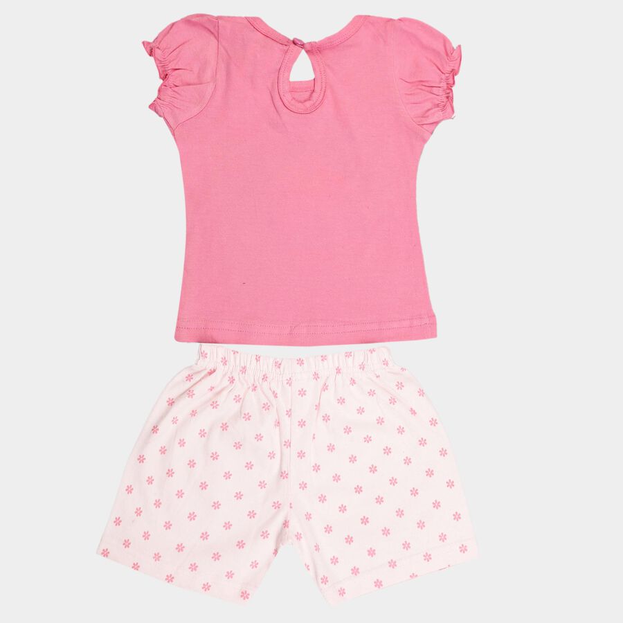 Infants Cotton Shorts Set, Pink, large image number null