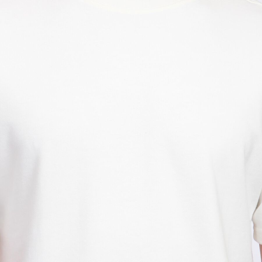 Men's Round Neck Half Sleeves T-Shirt , White, large image number null