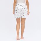 Women's Bright White Floral Printed Shorts, White, small image number null