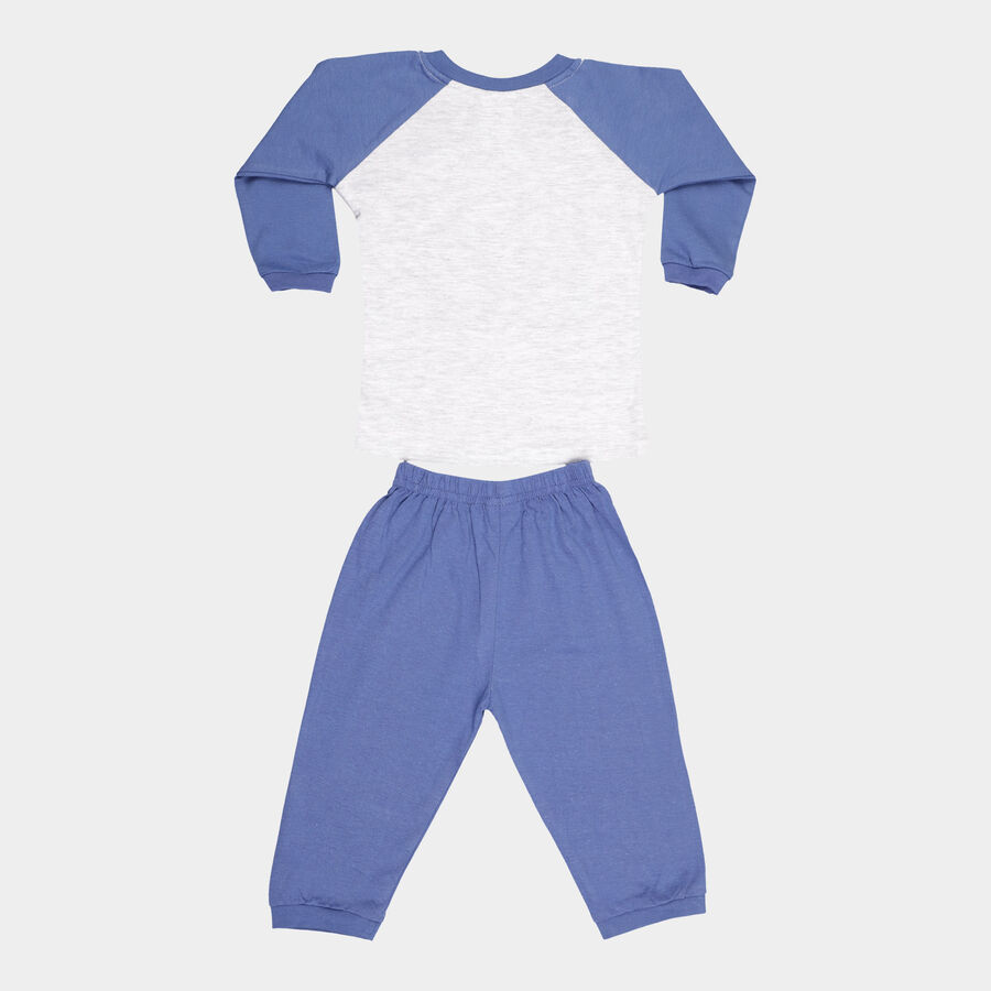 Infants Cotton Round Neck Baba Suit, Dark Blue, large image number null